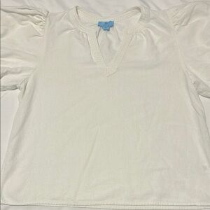 CeCe White Puff Sleeve Top - size L in White